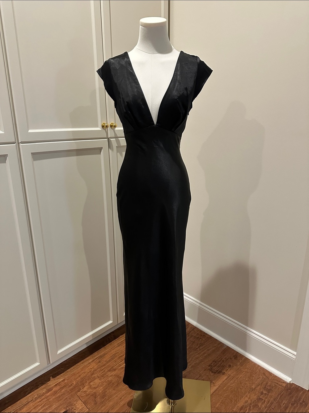 Selfie Leslie Black Deep V-Neck Maxi Dress